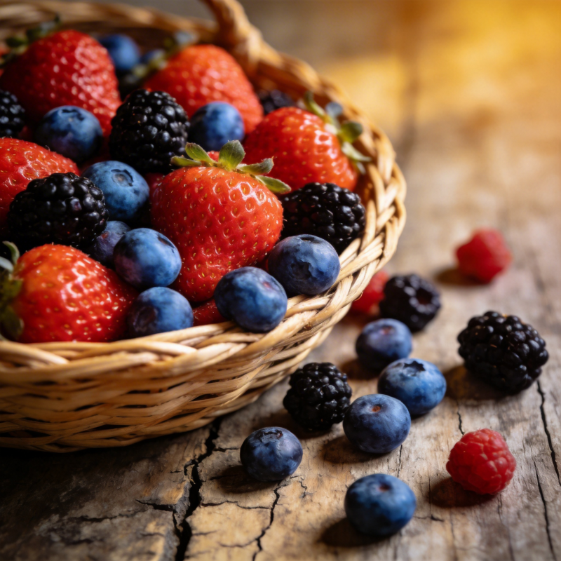 新鲜浆果篮图片