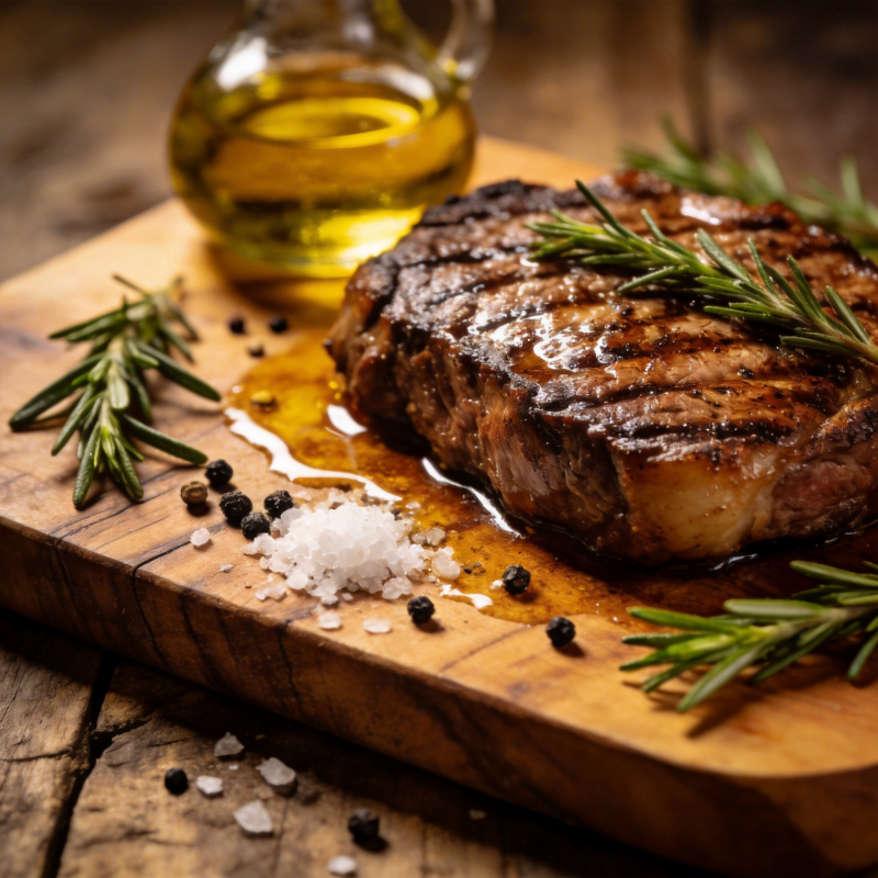 香煎牛排配迷迭香图片