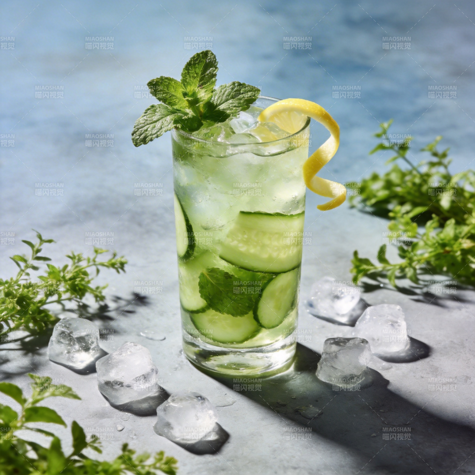 清爽黄瓜薄荷饮图片