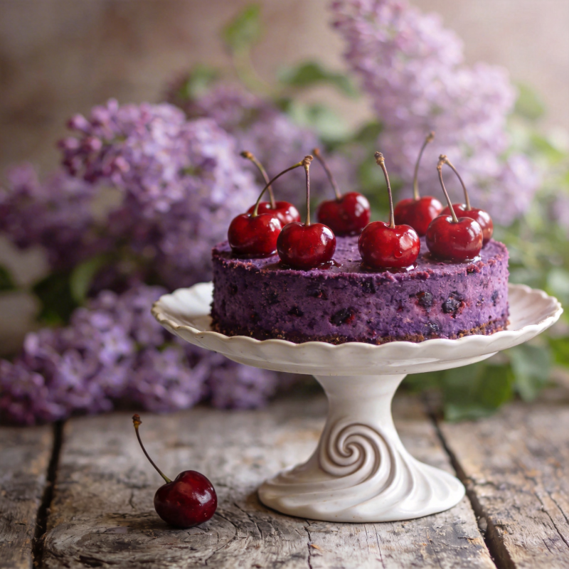 紫樱桃蛋糕图片