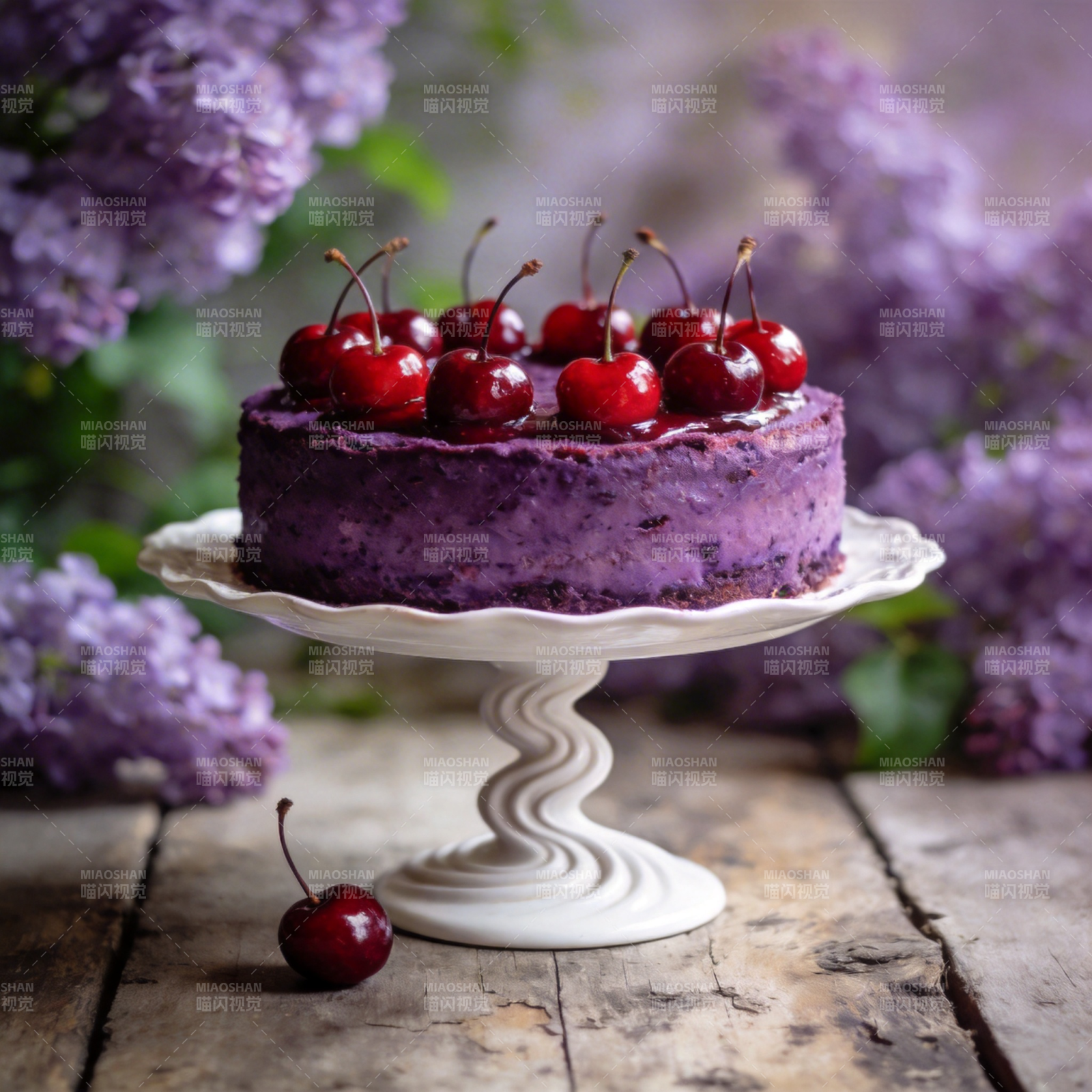 紫樱桃蛋糕图片