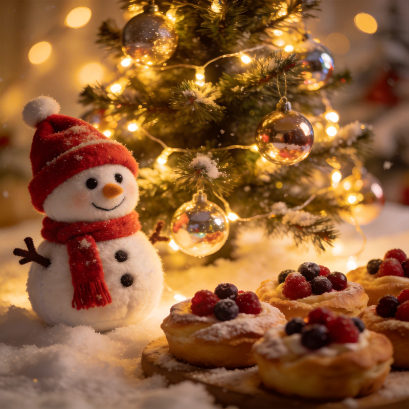 圣诞甜点与雪人图片