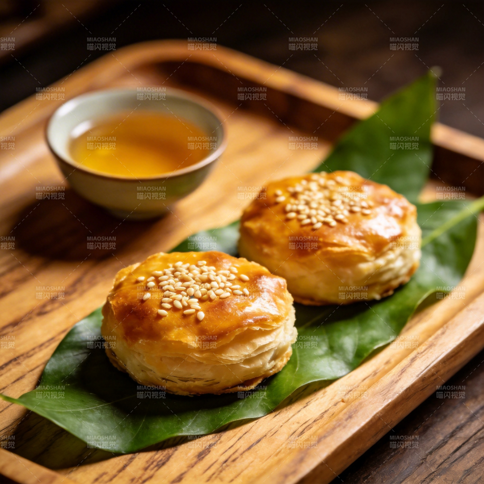 酥皮点心配茶图片