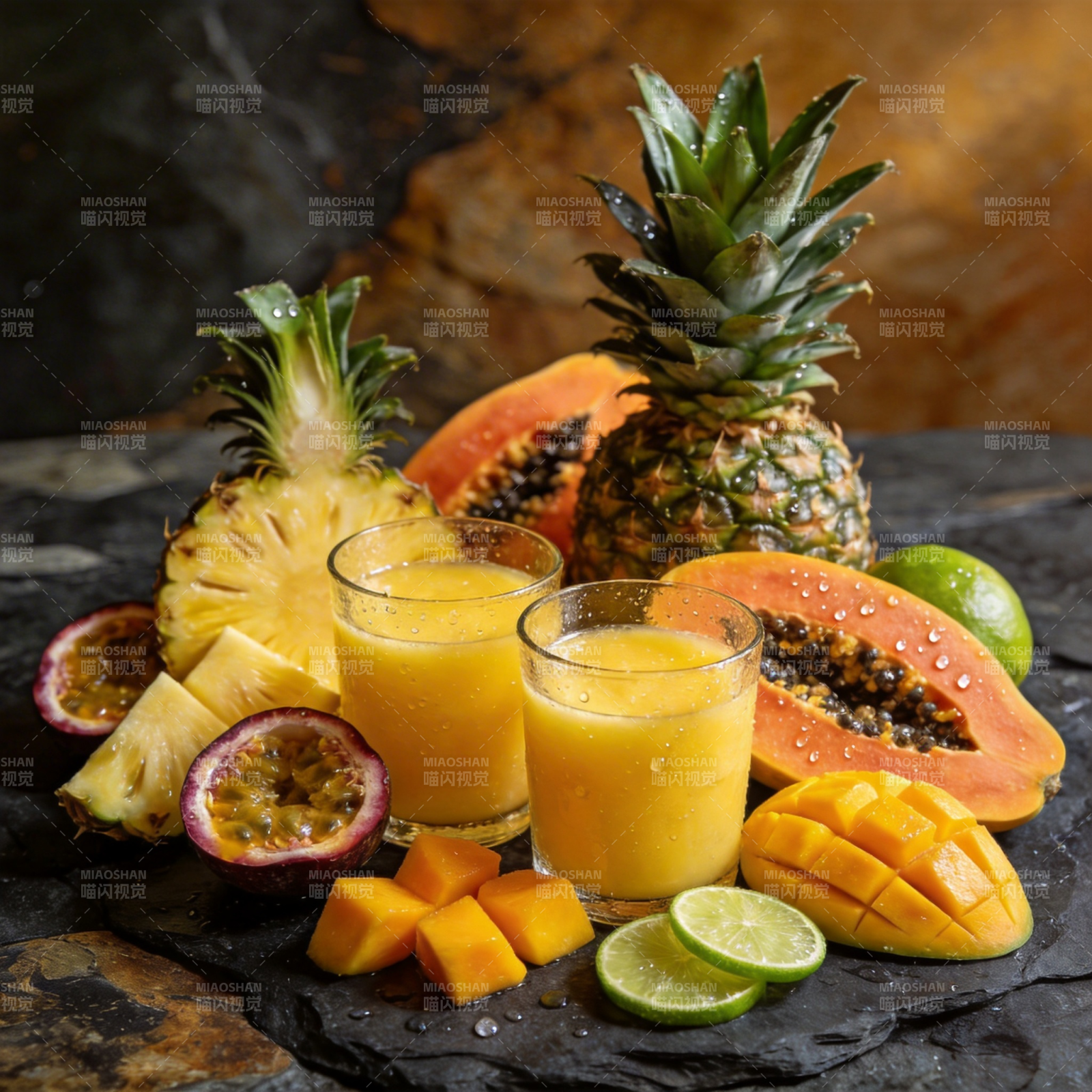 热带水果鲜榨果汁图片