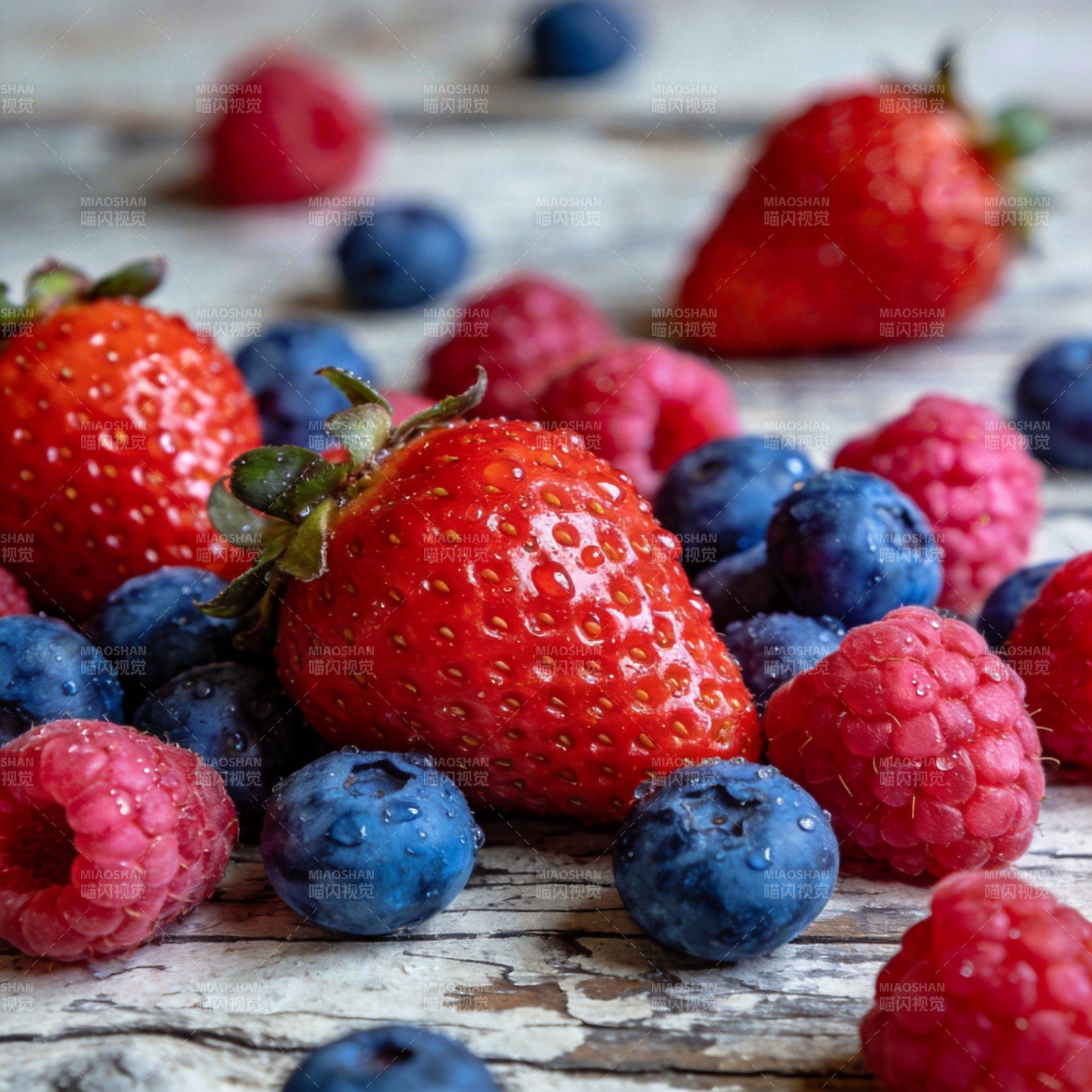新鲜莓果拼盘图片