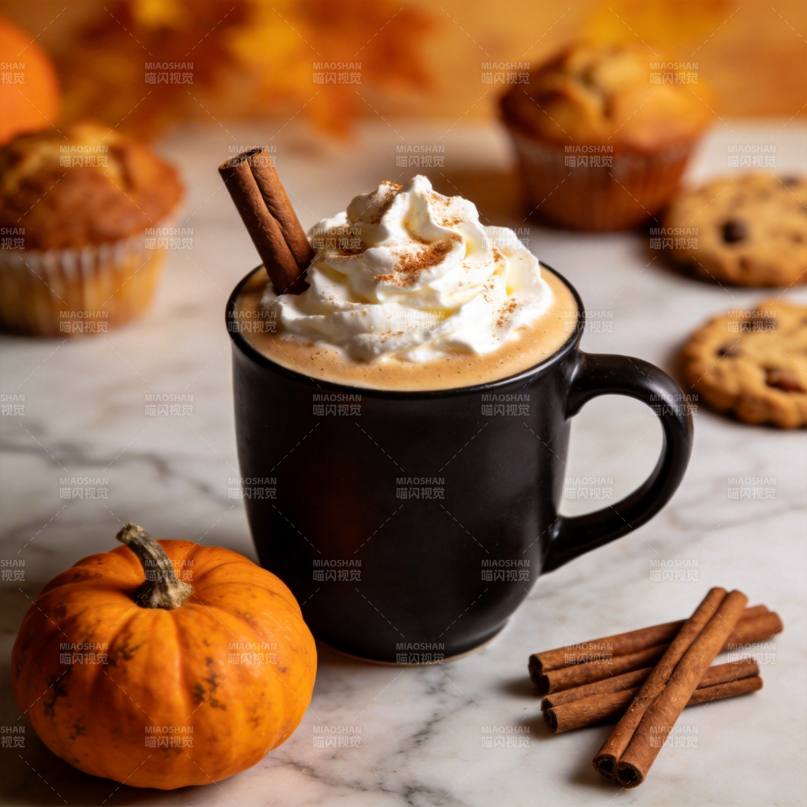 南瓜拿铁秋日暖饮图片