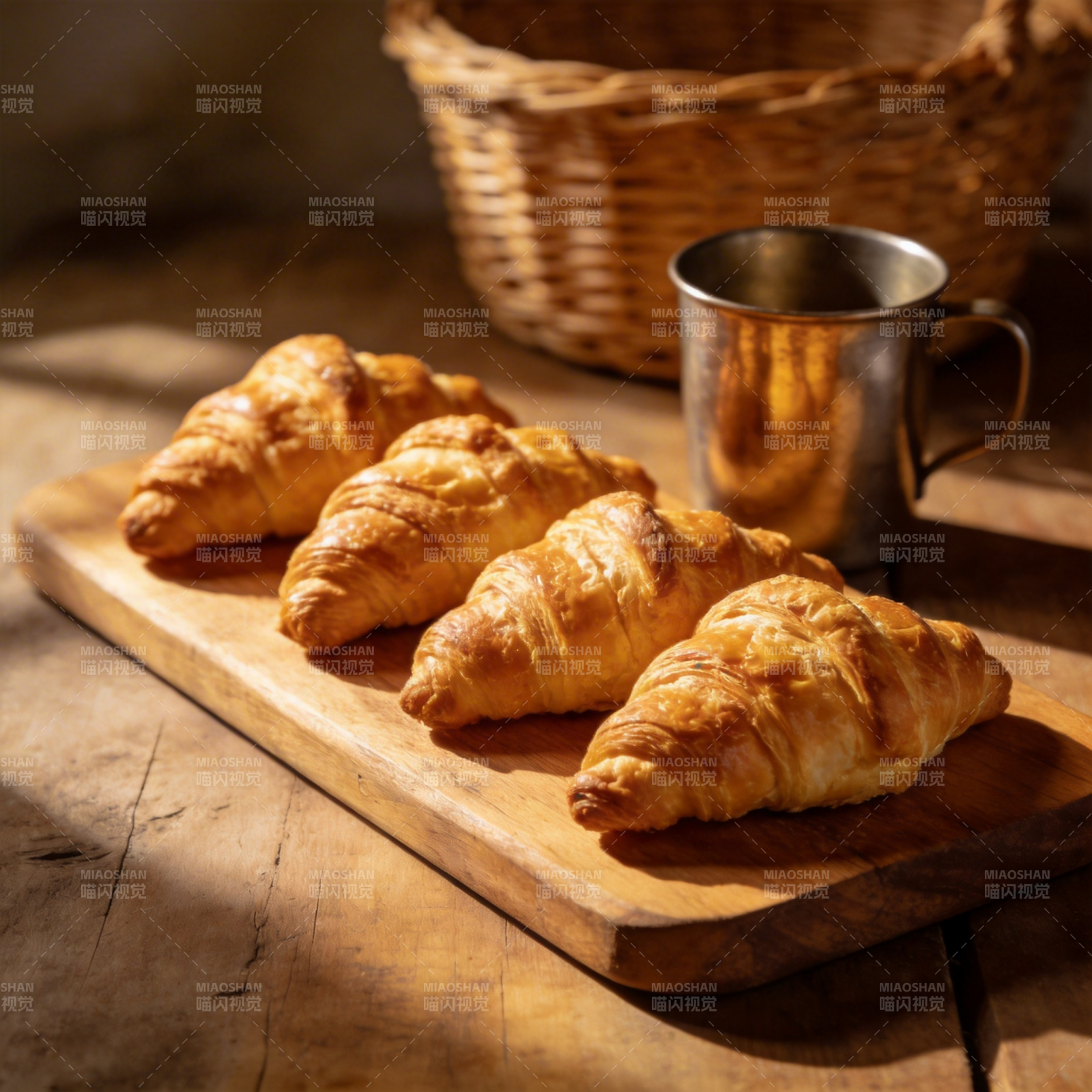 金黄酥脆可颂图片