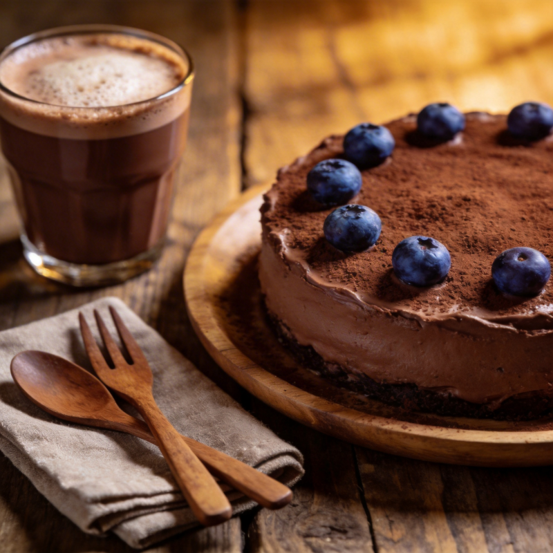 巧克力蓝莓蛋糕图片