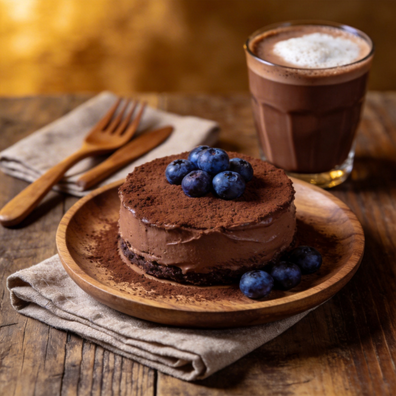 巧克力慕斯配蓝莓图片