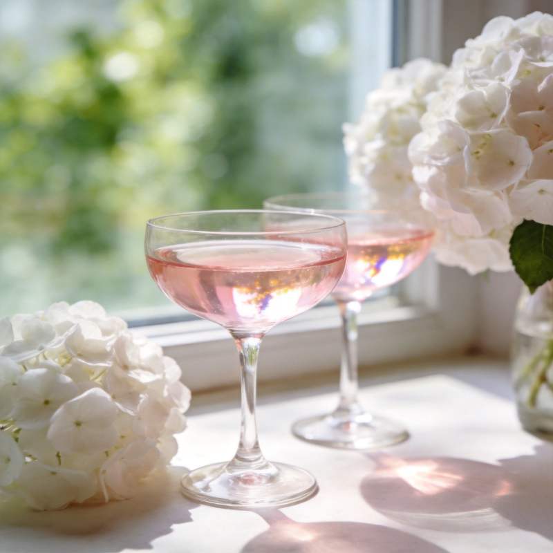 窗边花影酒香图片