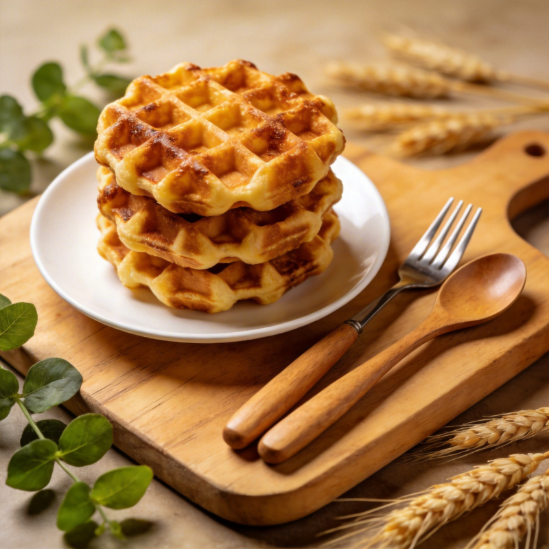 金黄松脆华夫饼图片