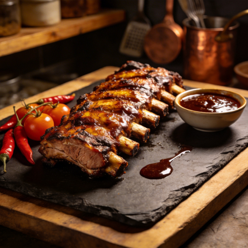 香辣烤肋排图片