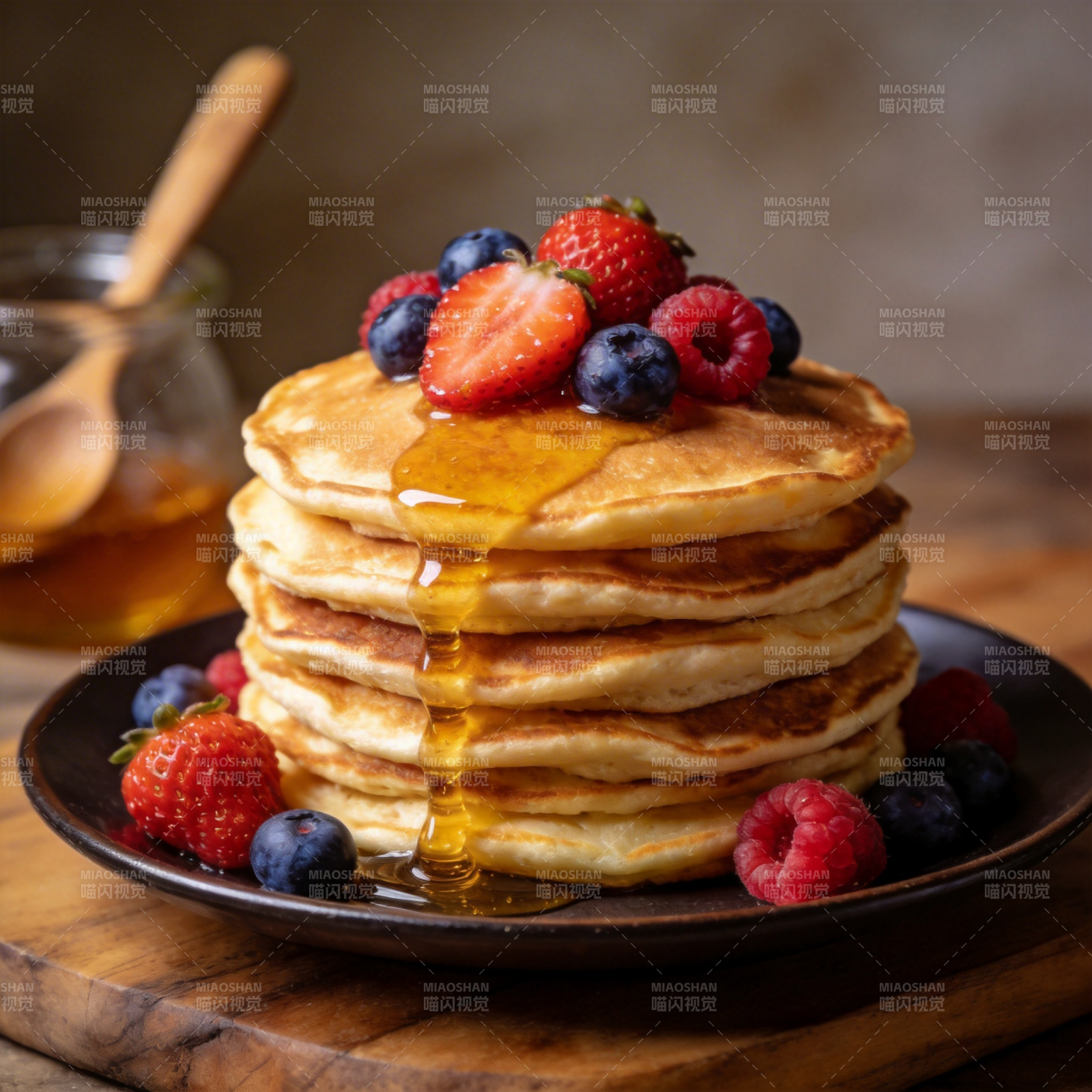 美味煎饼配水果图片