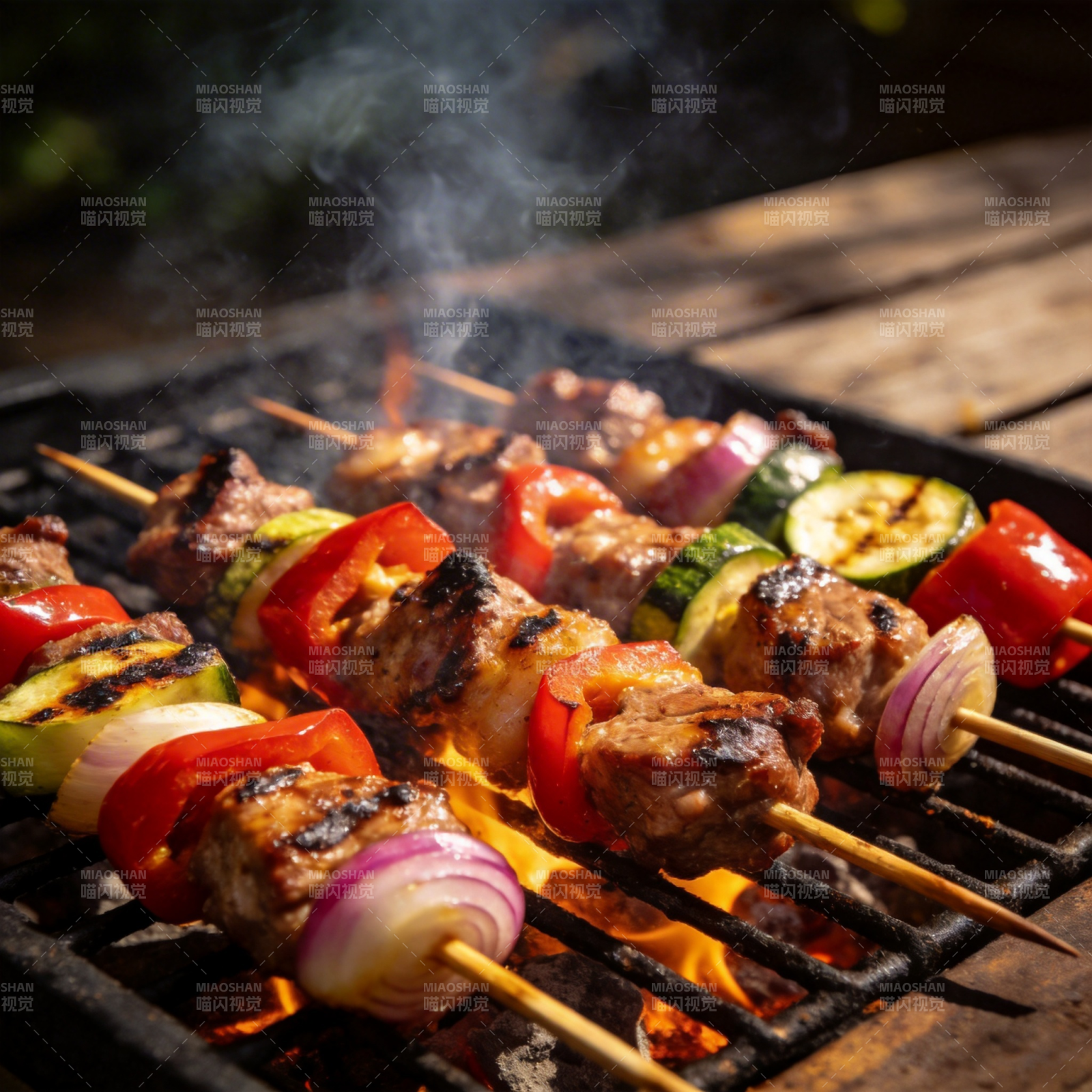 烧烤串香飘四溢图片