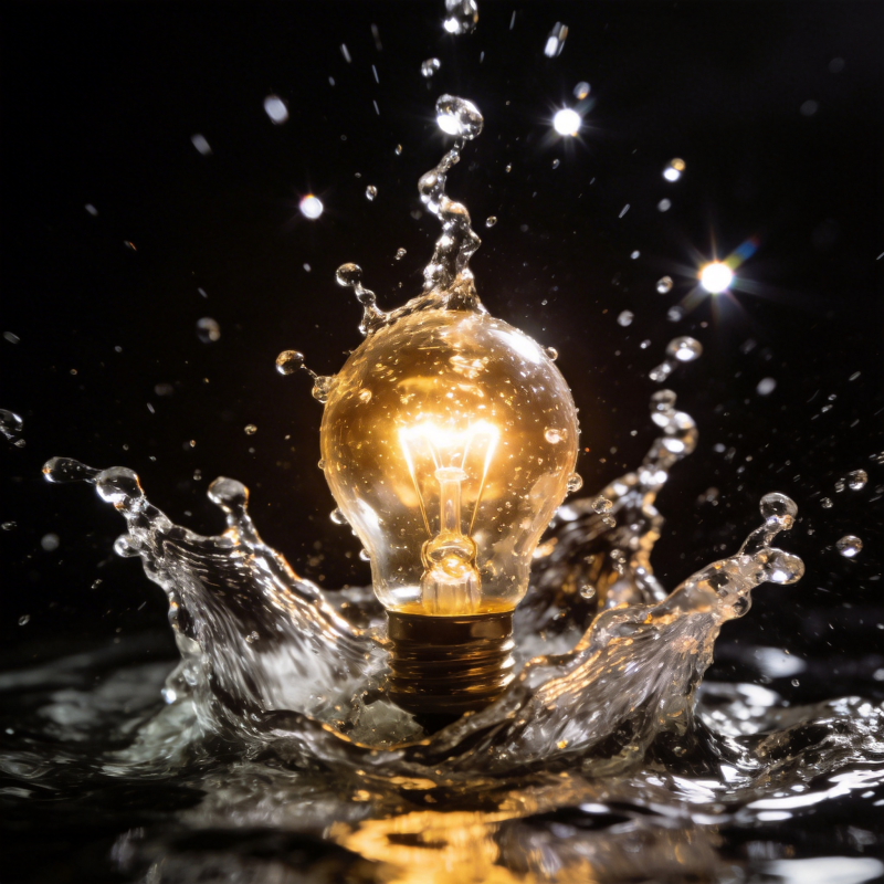 灯泡水花瞬间图片