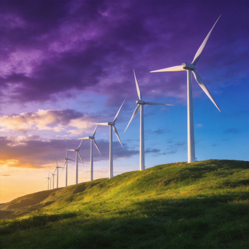 风车与紫霞共舞图片