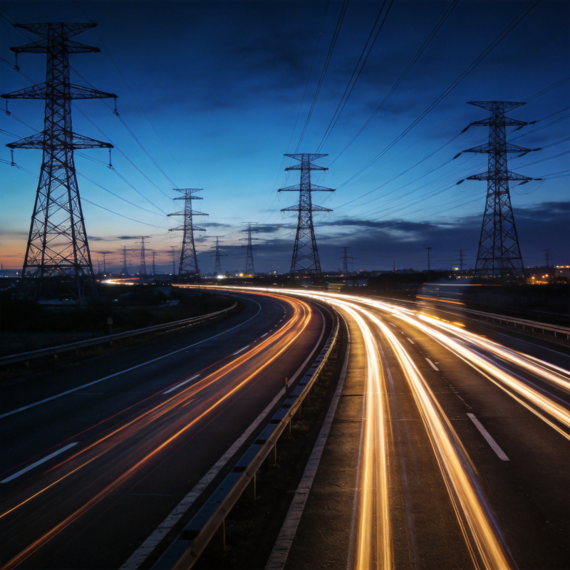 夜路光影交错图片