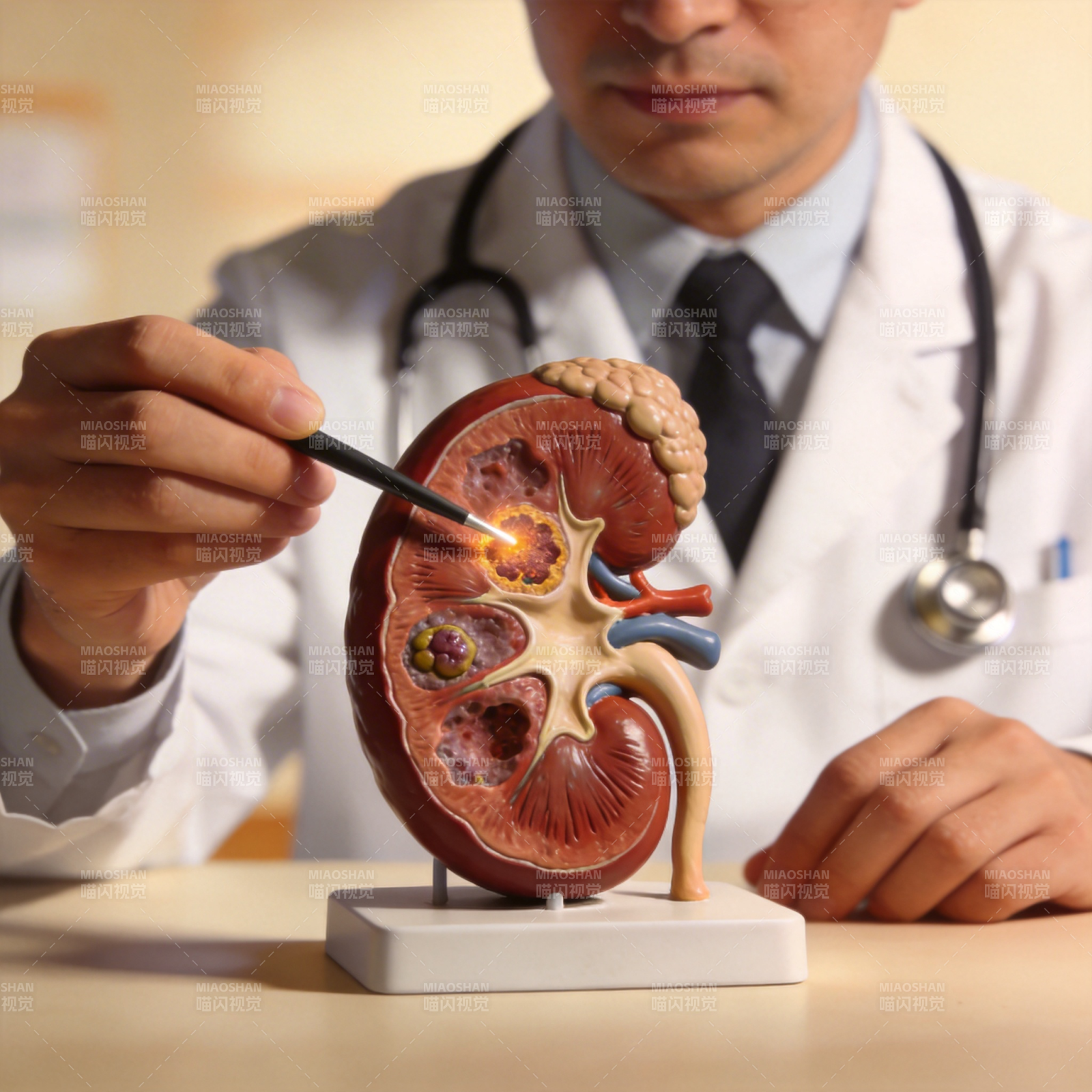 医生讲解肾脏模型图片