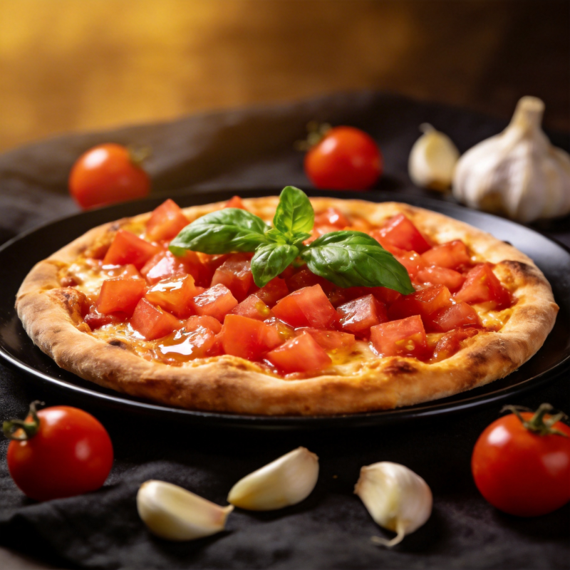 番茄罗勒披萨图片