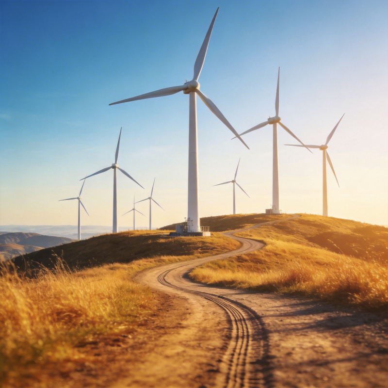 风车山道迎朝阳图片