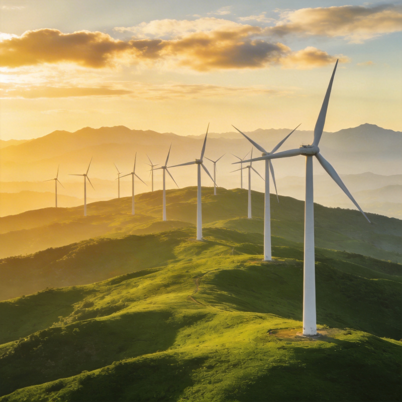 风车山景日出图片