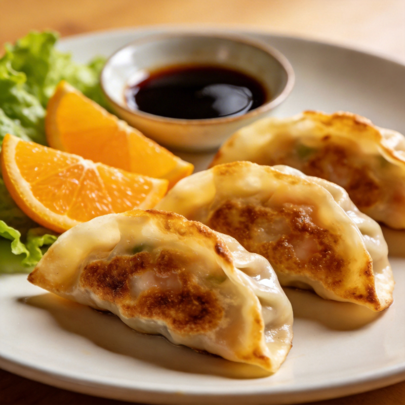 煎饺配橙片蘸酱图片