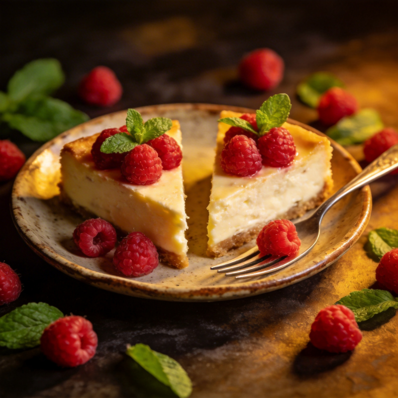 芝士蛋糕配覆盆子图片