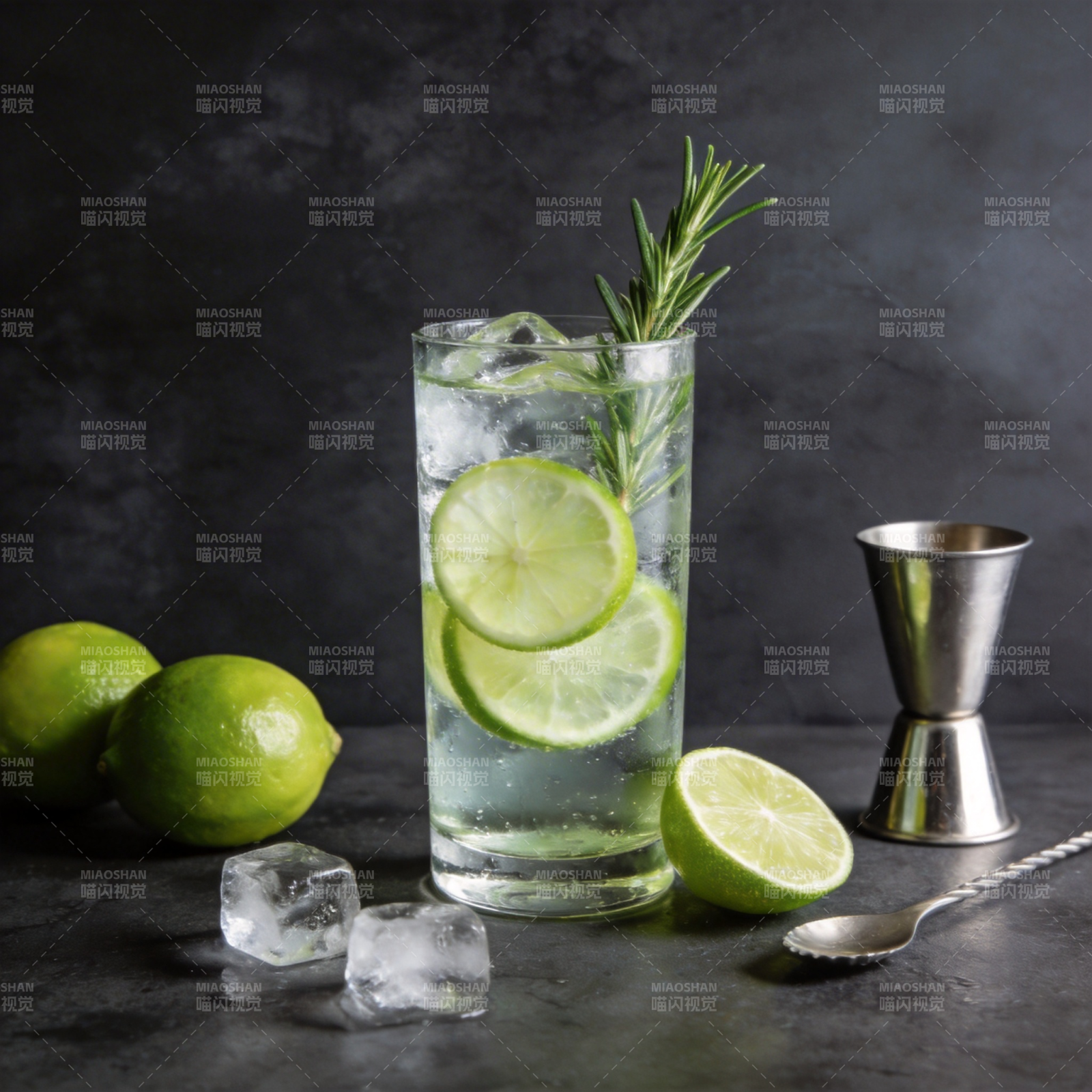 青柠迷迭香鸡尾酒图片