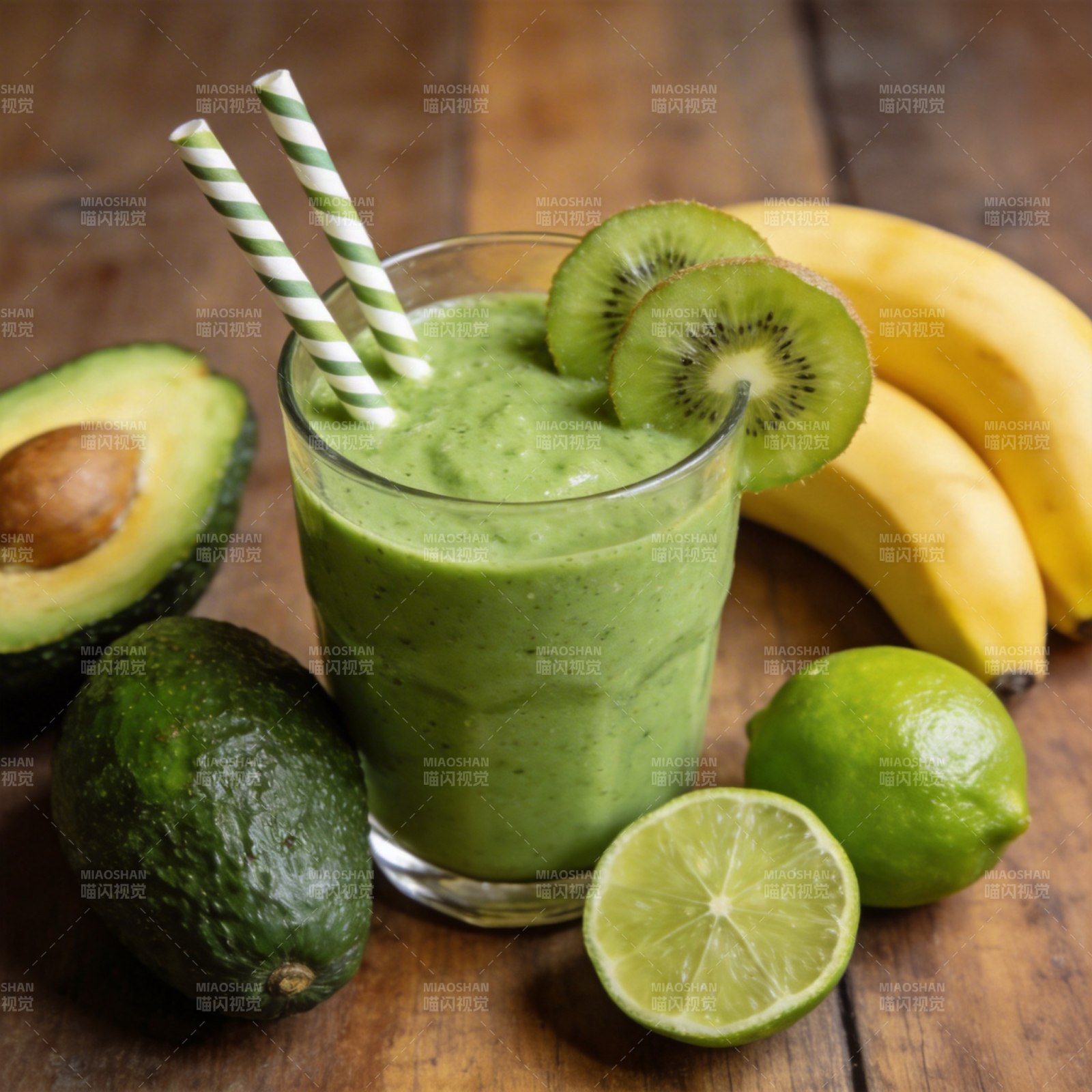 绿色果蔬奶昔图片