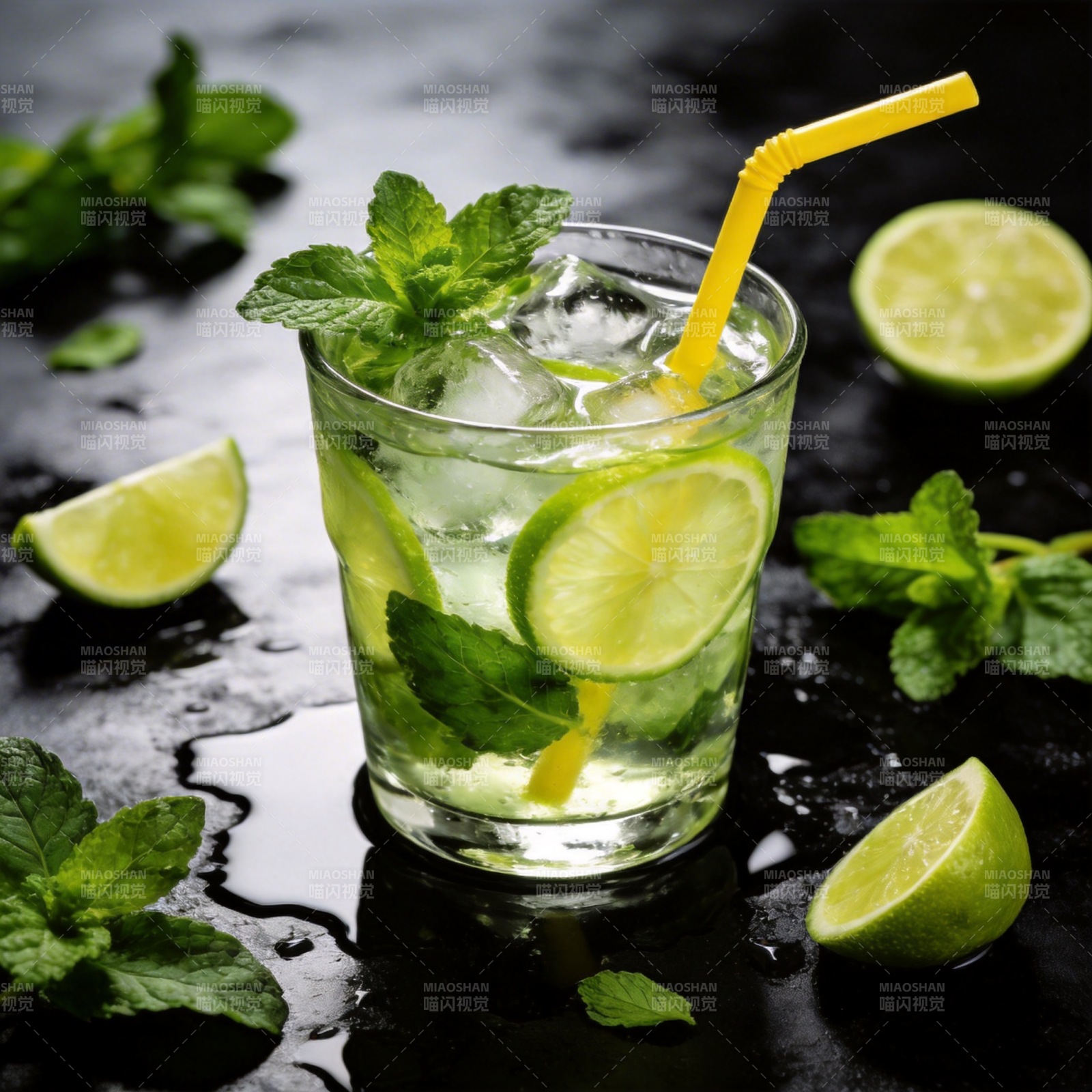 清凉薄荷青柠饮图片