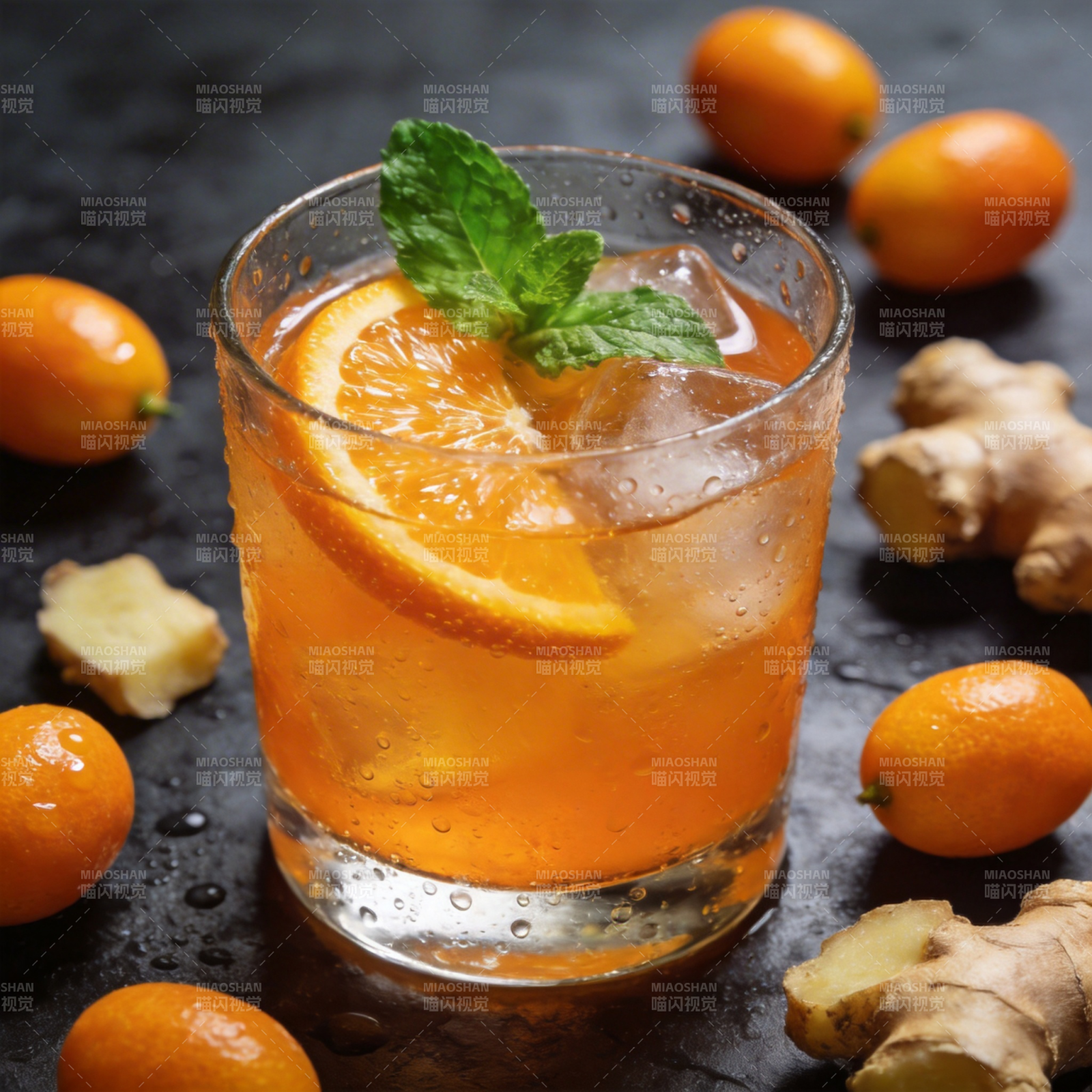 橙香姜汁鸡尾酒图片