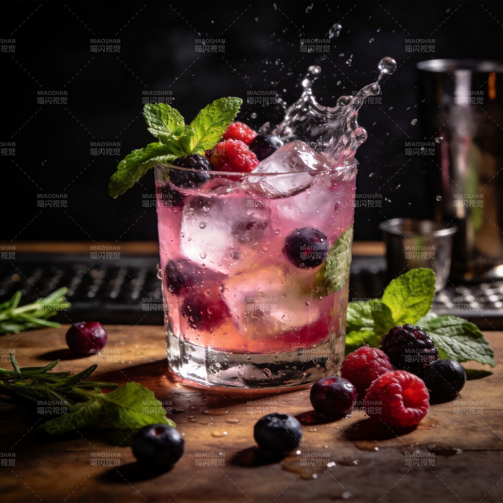 浆果薄荷鸡尾酒图片