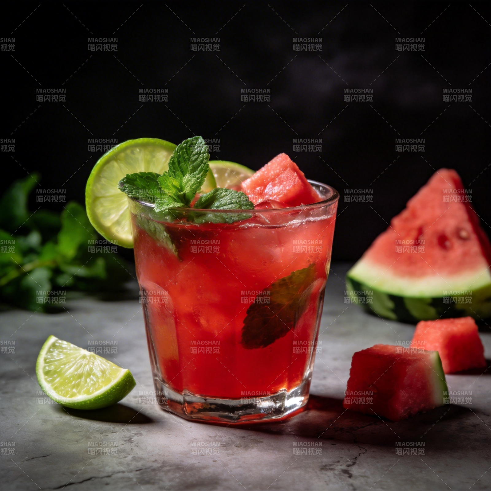 西瓜薄荷鸡尾酒图片