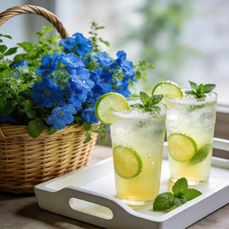 清凉柠檬薄荷饮图片