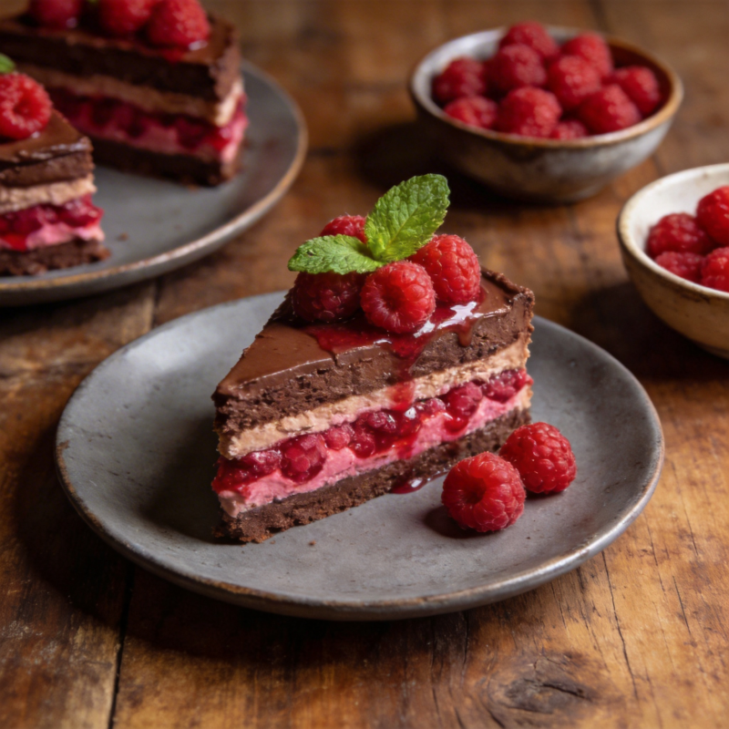 巧克力覆盆子蛋糕图片