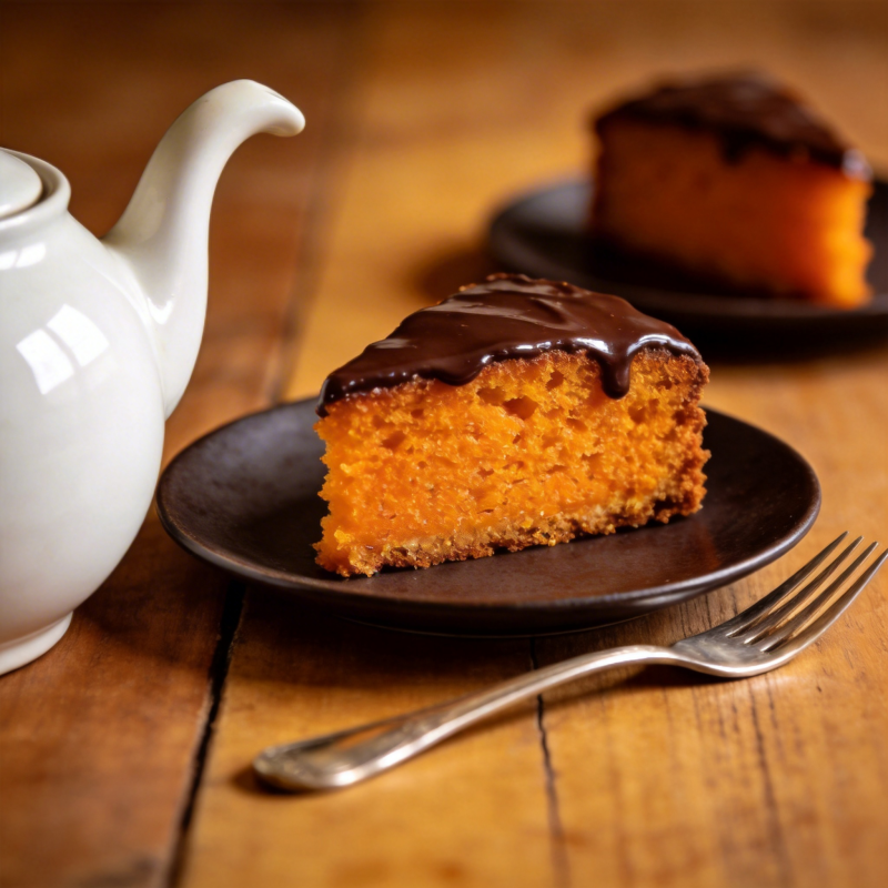 南瓜蛋糕配巧克力图片