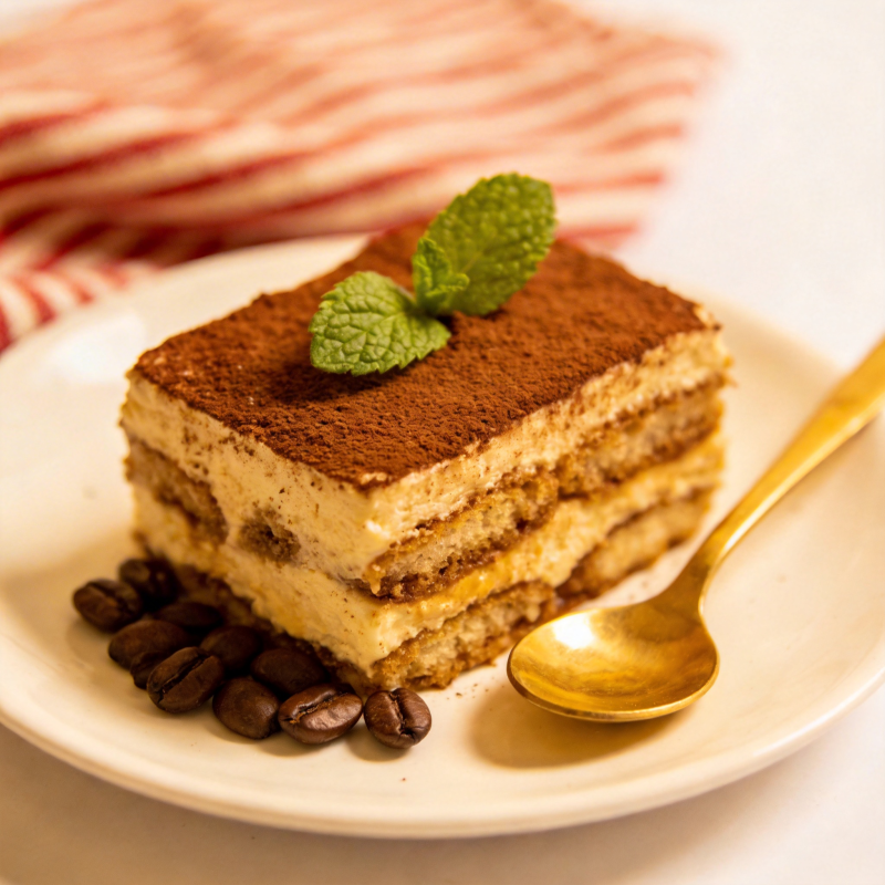 提拉米苏配咖啡豆图片