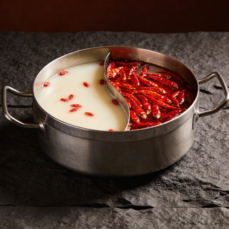 鸳鸯火锅 辣白分明图片