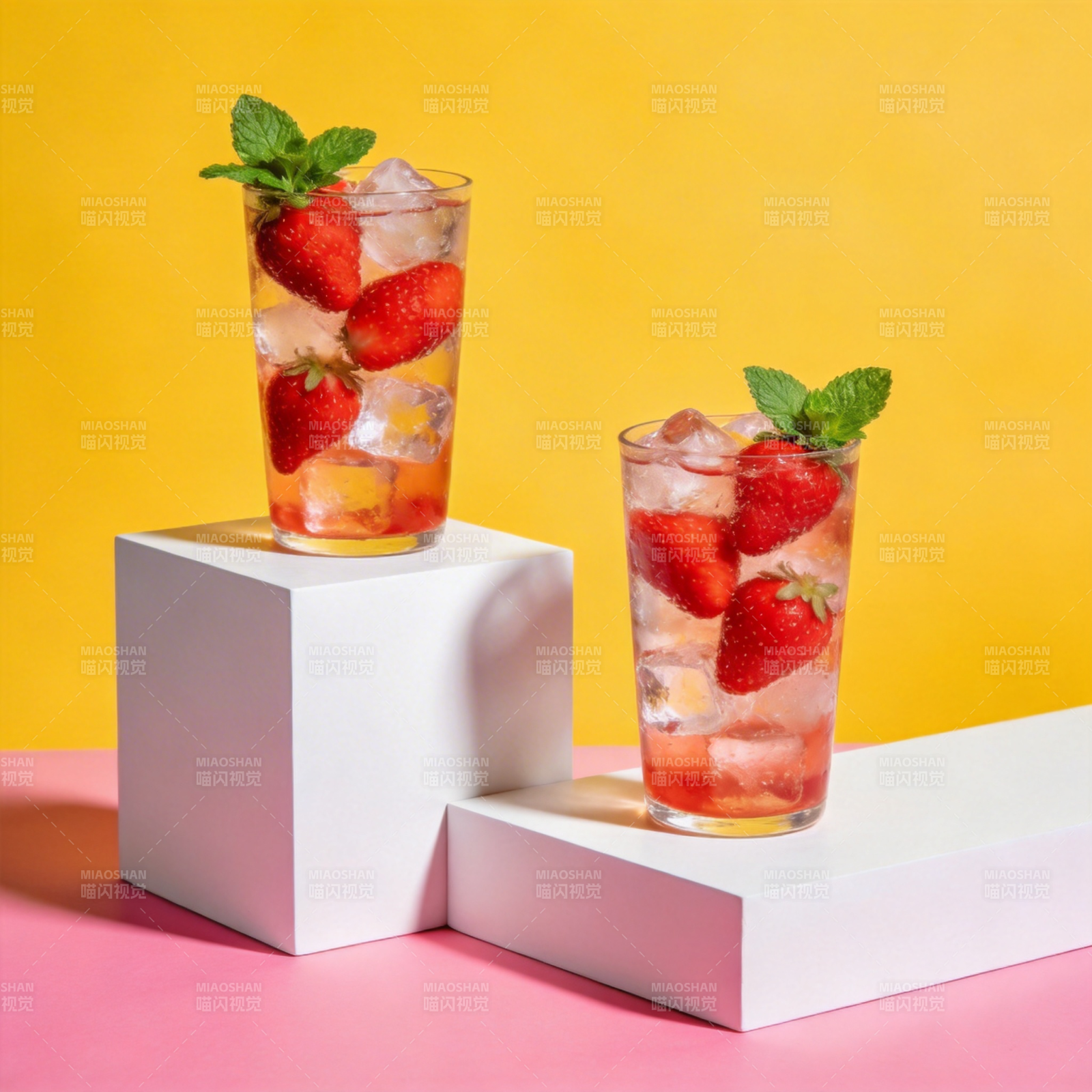 草莓冰饮 清爽一夏图片