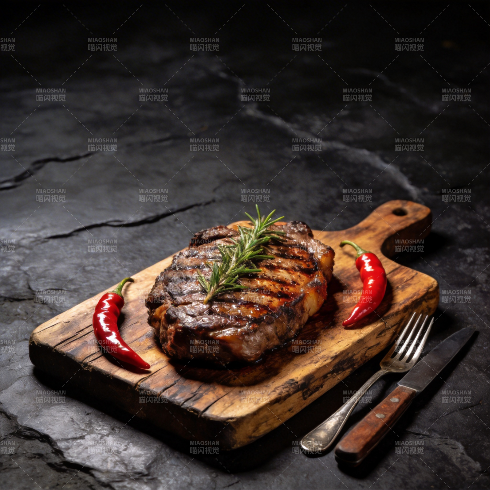 香草烤牛排图片