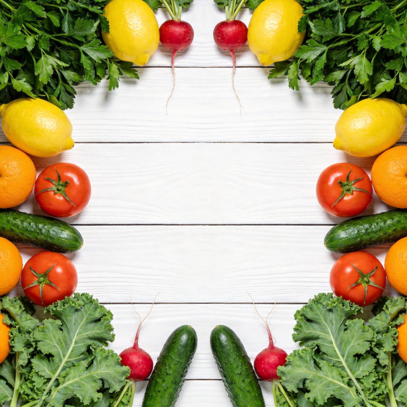 新鲜蔬果环绕图片