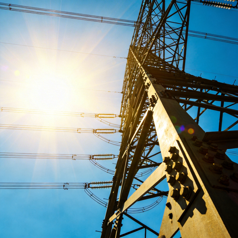 高压电塔迎朝阳图片