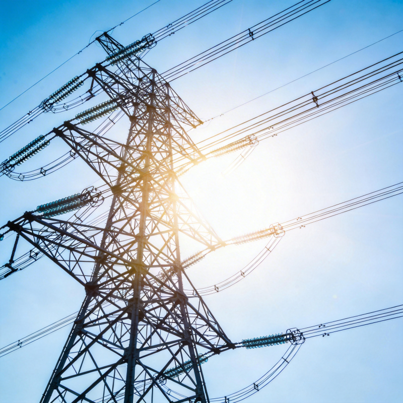 电力塔与阳光图片