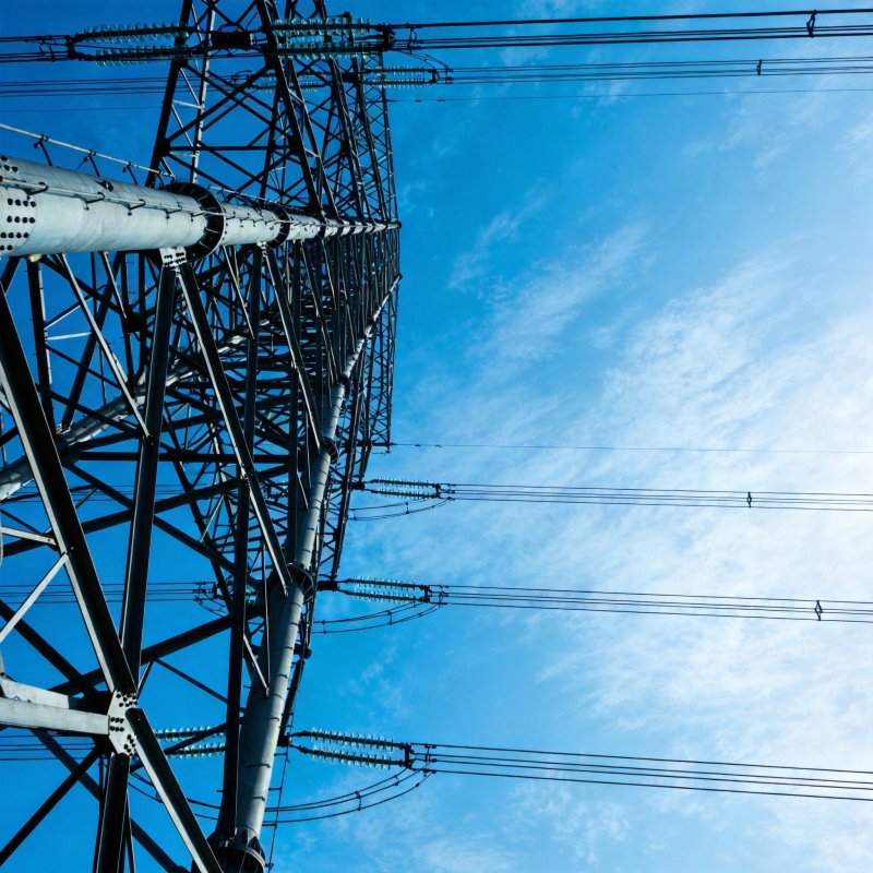 电力塔与蓝天图片