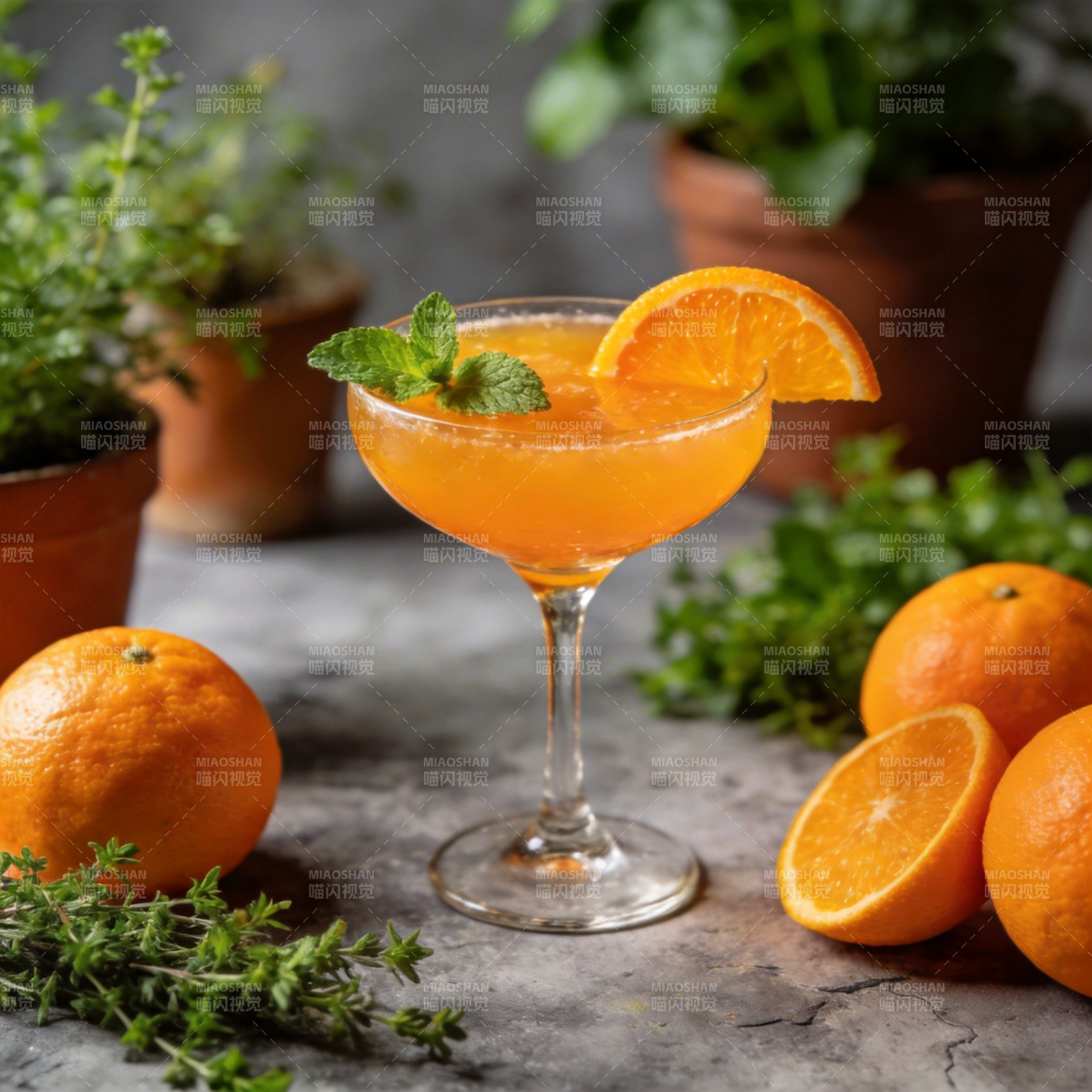 橙香薄荷鸡尾酒图片