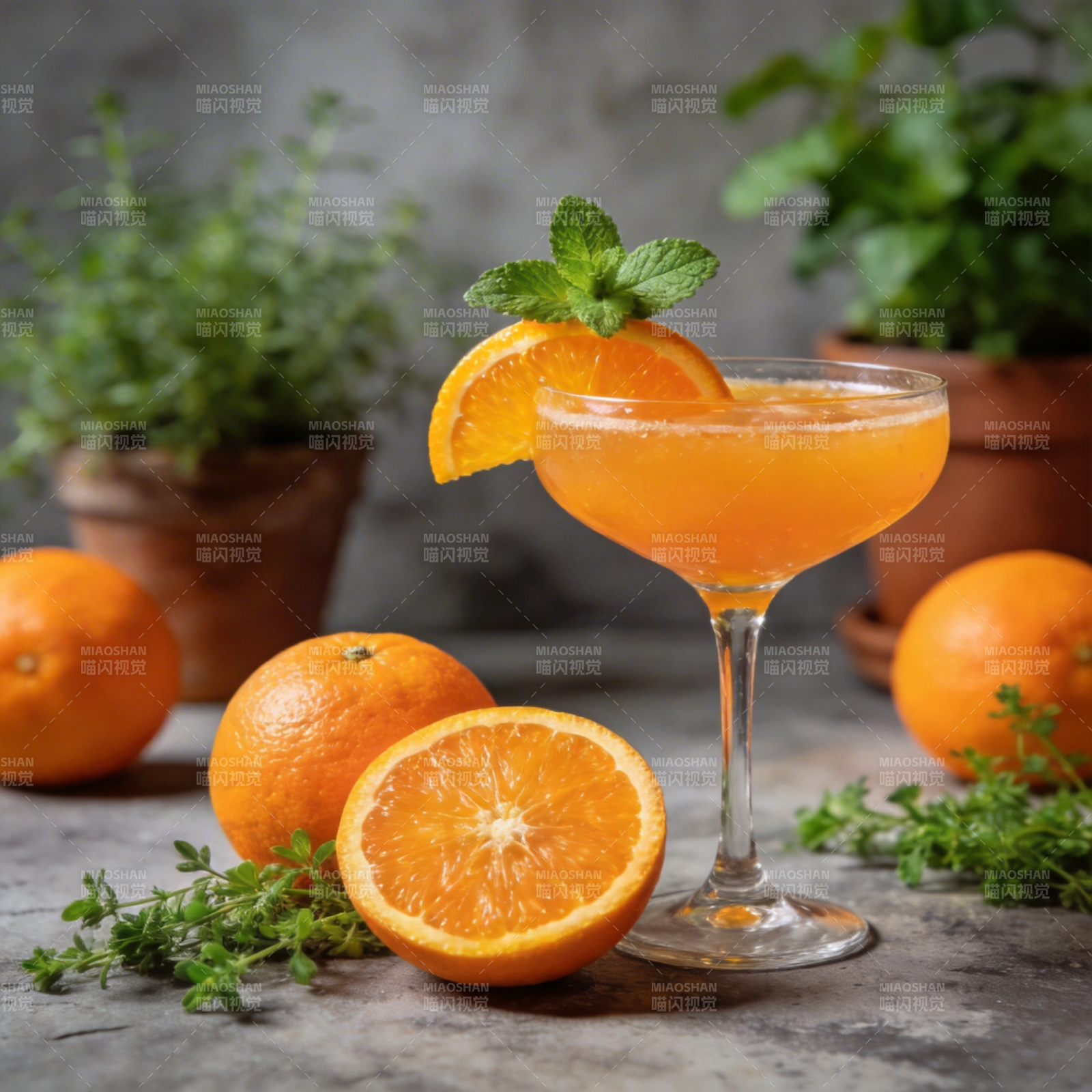 橙香薄荷鸡尾酒图片