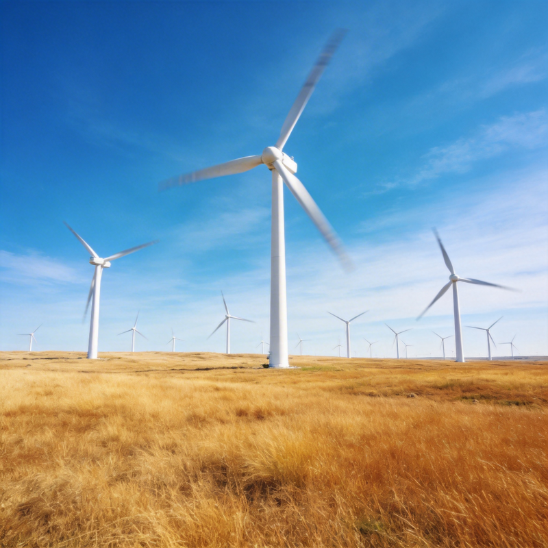 风车田野蓝天图片