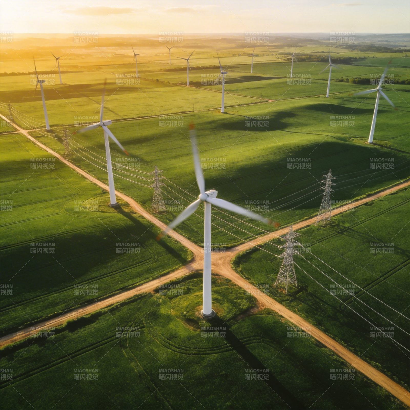 风车田野风光图片