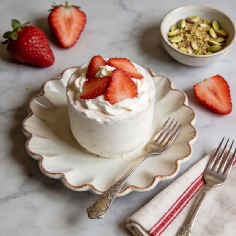 草莓奶油甜点图片