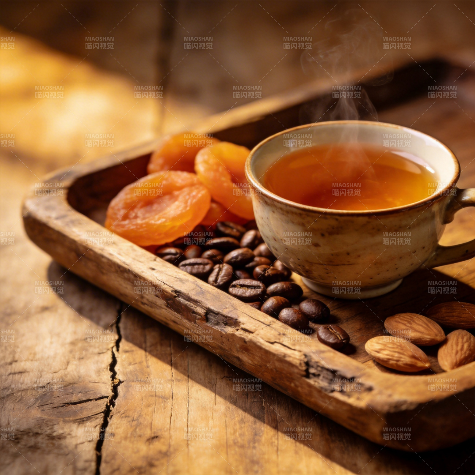 茶香果仁暖意浓图片